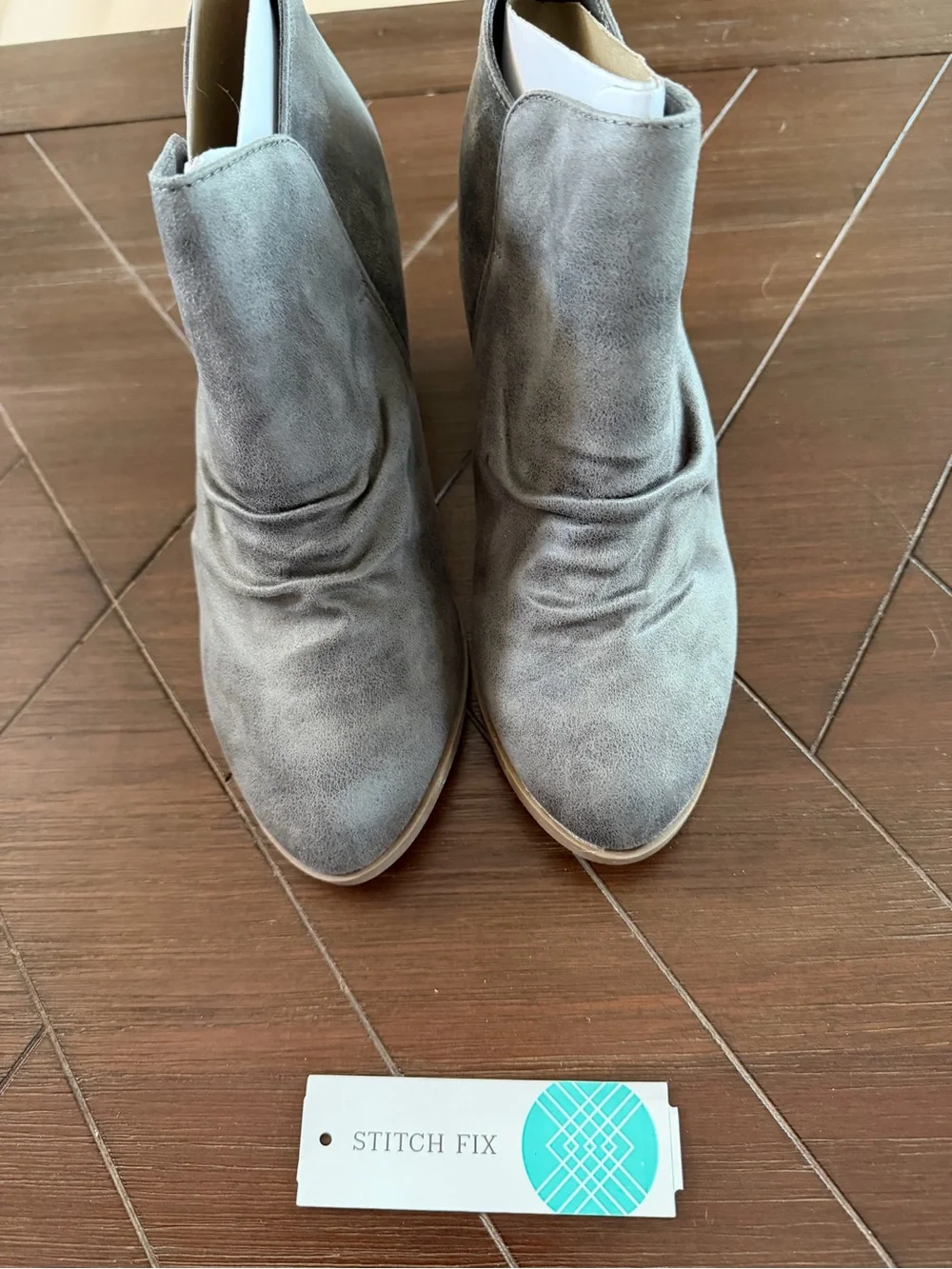 Report Footwear Clarice Grey Heeled Booties Size 8W